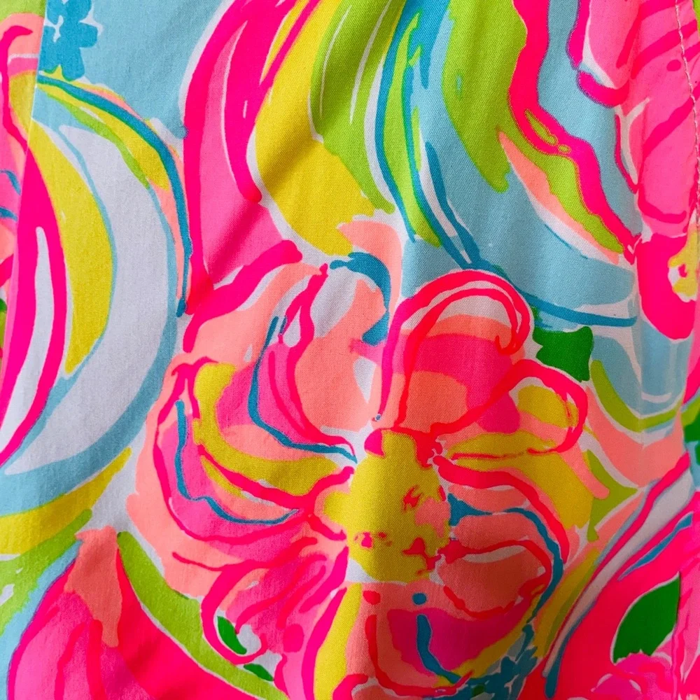 Lilly Pulitzer Bright Pink Multicolor Floral Print Shorts